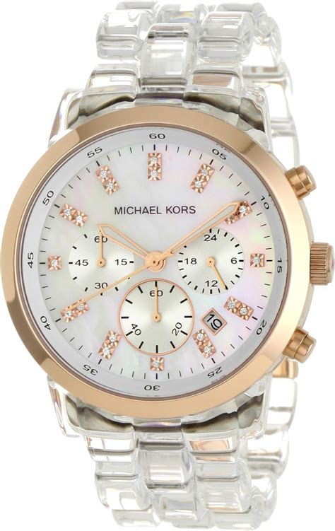 michael kors leather smartwatch bands|Michael Kors clear band watch.